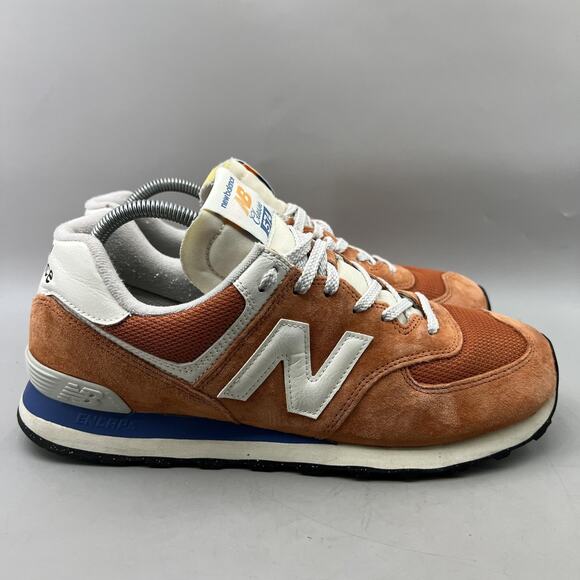 New Balance 574 Classic Shoes Mens Size 11 D Orange Suede Running ENCAP Sneakers - Picture 1 of 8